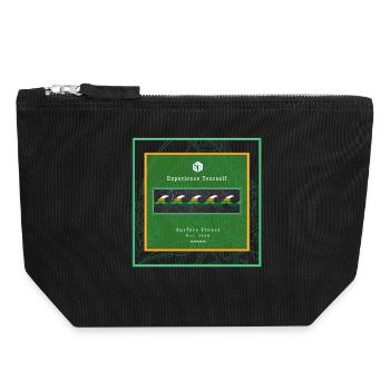Surf Design Wellen Logo - Canvas Reißverschluss-Täschchen (18 x 19 cm) - Schwarz - Vorne