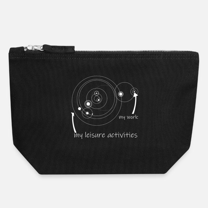 life & work circles (white) - Canvas Zip Pouch 18 x 19 cm - black