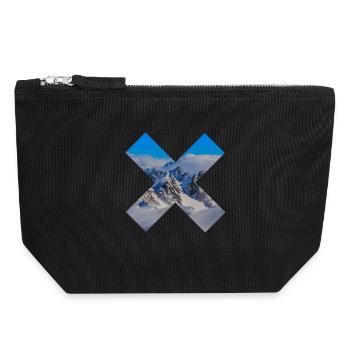 Abstract snow-capped mountains - Canvas Zip Pouch 18 x 19 cm - black - Front