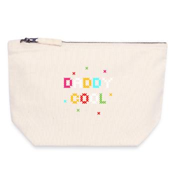 Créativité au point de croix coloré - Pochette zippée en toile 18 x 19 cm - blanc naturel - Devant