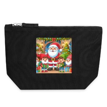 Weihnachts Design 10 - Canvas Reißverschluss-Täschchen (18 x 19 cm) - Schwarz - Vorne