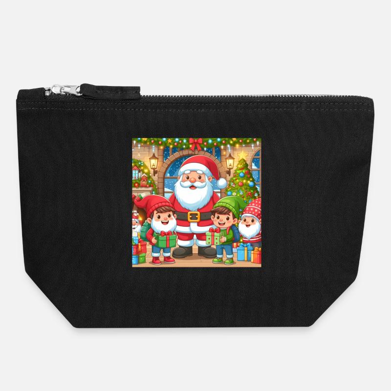 Weihnachts Design 10 - Canvas Reißverschluss-Täschchen (18 x 19 cm) - Schwarz