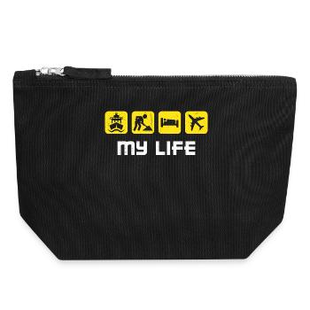 Job Work Statement Worker Employee - Canvas Zip Pouch 18 x 19 cm - black - Front