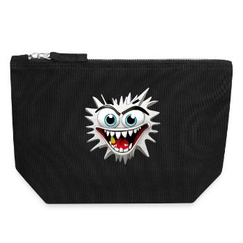 Scary and Delusional Monster Head - Canvas Zip Pouch 18 x 19 cm - black - Front