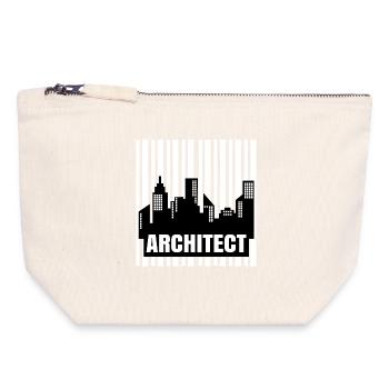 Job Architekt Arbeit Vorgesetzter Erfolg Karriere - Canvas Reißverschluss-Täschchen (18 x 19 cm) - Naturweiß - Vorne