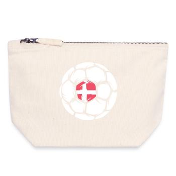 Équipe de handball Danemark EC Ball Handball Logo - Pochette zippée en toile 18 x 19 cm - blanc naturel - Devant