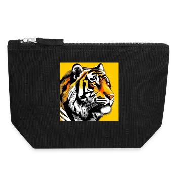 Tiger Pop Art - Canvas Reißverschluss-Täschchen (18 x 19 cm) - Schwarz - Vorne