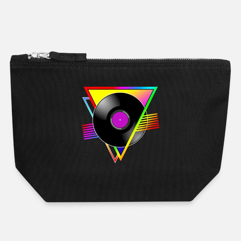 RETRO-VINYL - Canvas Reißverschluss-Täschchen (18 x 19 cm) - Schwarz