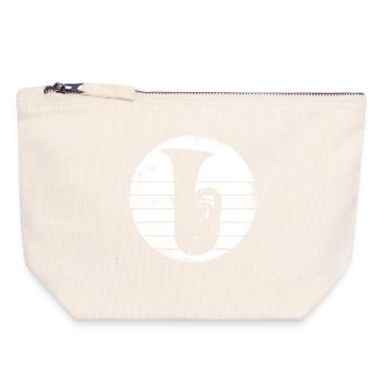 Tuba Drawing - Canvas Zip Pouch 18 x 19 cm - nature - Front