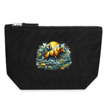 Finance Actions Taureau Or Wall Street Cadeau - Pochette zippée en toile 18 x 19 cm - noir - Devant