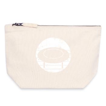 Croquis de trampoline - Pochette zippée en toile 18 x 19 cm - blanc naturel - Devant