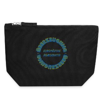 European Democrat by Conviction Circular Text - Canvas Zip Pouch 18 x 19 cm - black - Front