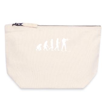Schifahren Evolution Wintersport Schifahrer Schnee - Canvas Reißverschluss-Täschchen (18 x 19 cm) - Naturweiß - Vorne