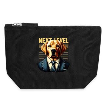 Dudley Labrador Suit Next Level Dog Gift - Canvas Zip Pouch 18 x 19 cm - black - Front