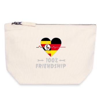 Uganda and Germany 100% friendship - Canvas Zip Pouch 18 x 19 cm - nature - Front