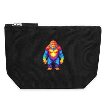 Big Foot Bunte Kawaii Cartoon Figur Clipart - Canvas Reißverschluss-Täschchen (18 x 19 cm) - Schwarz - Vorne
