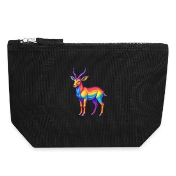 Impala Bunte Kawaii Cartoon Figur Clipart - Canvas Reißverschluss-Täschchen (18 x 19 cm) - Schwarz - Vorne