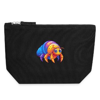 Einsiedlerkrebs Bunt Kawaii Cartoon Meerestier - Canvas Reißverschluss-Täschchen (18 x 19 cm) - Schwarz - Vorne