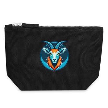 Steinbock Niedliche Kawaii Cartoon Clipart Tier Haustier Logo - Canvas Reißverschluss-Täschchen (18 x 19 cm) - Schwarz - Vorne