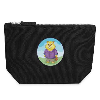 Gopher Niedliche Kawaii Cartoon Clipart Tier Haustier - Canvas Reißverschluss-Täschchen (18 x 19 cm) - Schwarz - Vorne