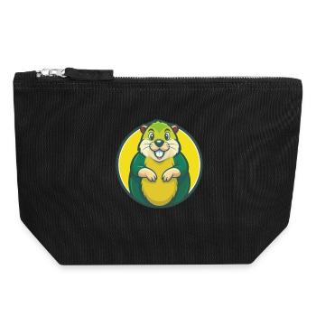 Gopher Cute Kawaii Cartoon Clipart Pet Animal - Canvas Zip Pouch 18 x 19 cm - black - Front