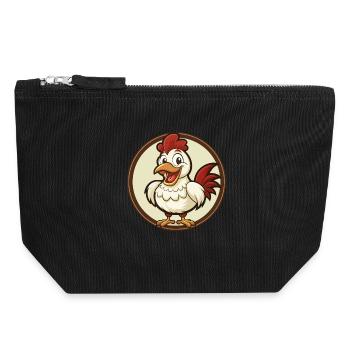 Huhn Bunte Kawaii Cartoon Figur Clipart - Canvas Reißverschluss-Täschchen (18 x 19 cm) - Schwarz - Vorne