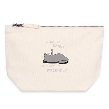 I get up early cat - Canvas Zip Pouch 18 x 19 cm - nature - Front