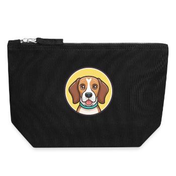 Beagle Harrier Hunderasse Cartoon Kawaii Clipart - Canvas Reißverschluss-Täschchen (18 x 19 cm) - Schwarz - Vorne