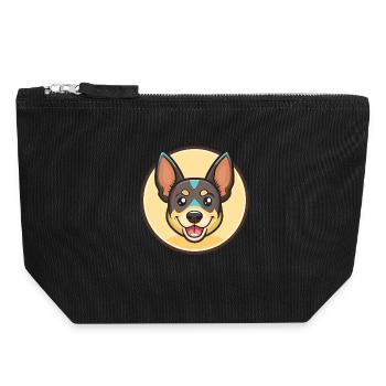 Lancashire Heeler Dog Breed Cartoon Kawaii Clipart - Canvas Zip Pouch 18 x 19 cm - black - Front