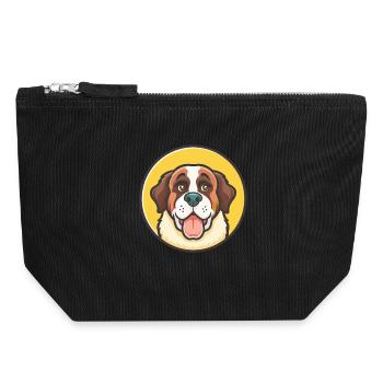 Saint Bernard Dog Breed Cartoon Kawaii Clipart Pet - Canvas Zip Pouch 18 x 19 cm - black - Front