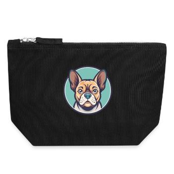 Braque Auvergne Dog Breed Cartoon Kawaii Clipart - Canvas Zip Pouch 18 x 19 cm - black - Front