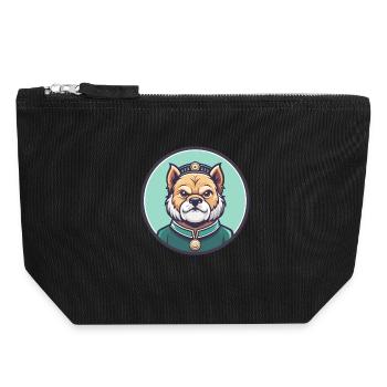 Chinese Imperial Dog Breed Cartoon Kawaii Clipart - Canvas Zip Pouch 18 x 19 cm - black - Front