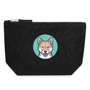 Dingo Hund Rasse Cartoon Kawaii Clipart Tier Haustier - Canvas Reißverschluss-Täschchen (18 x 19 cm) - Schwarz - Vorne