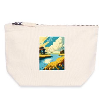 Norfolk Broads Nationalpark Reise Posterkarte - Canvas Reißverschluss-Täschchen (18 x 19 cm) - Naturweiß - Vorne