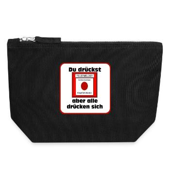 Pompiers volontaires , Chemise , Alarme incendie (25) - Pochette zippée en toile 18 x 19 cm - noir - Devant