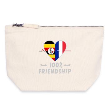 Uganda and France 100% friendship - Canvas Zip Pouch 18 x 19 cm - nature - Front