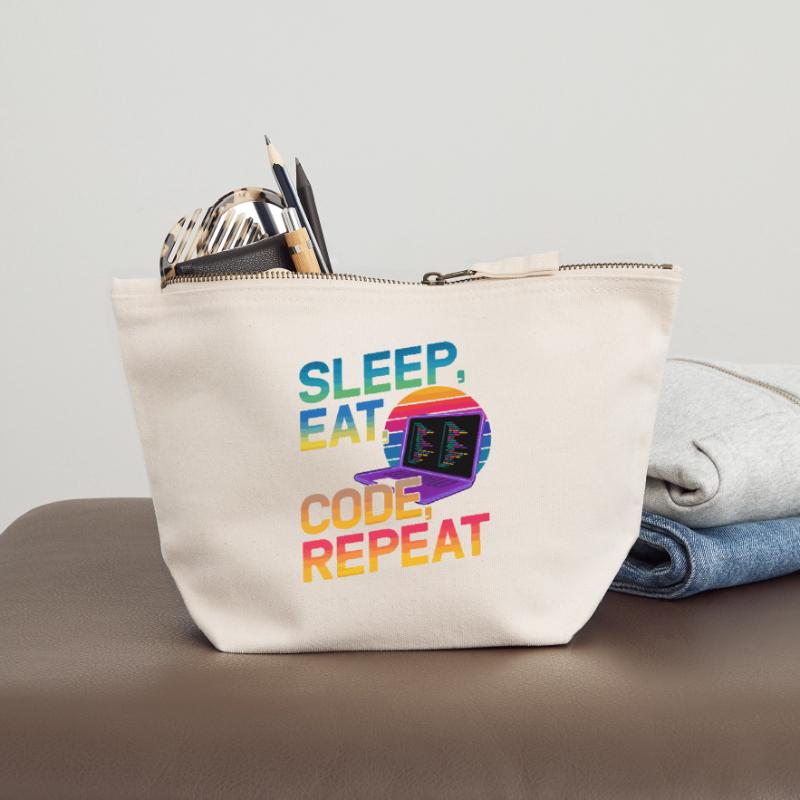 Sleep Eat Code Repeat Geschenk für Coder Canvas Reißverschluss-Täschchen (18 x 19 cm)