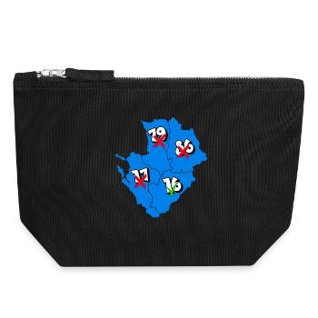 Région Poitou-Charentes - Pochette zippée en toile 18 x 19 cm - noir - Devant