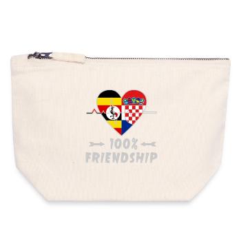 Uganda and Croatia 100% friendship - Canvas Zip Pouch 18 x 19 cm - nature - Front