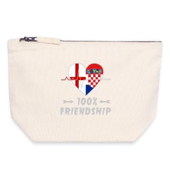 England and Croatia 100% friendship - Canvas Zip Pouch 18 x 19 cm - nature - Front
