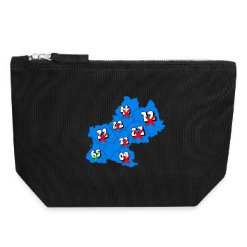 Région Midi-Pyrénées - Pochette zippée en toile 18 x 19 cm - noir - Devant