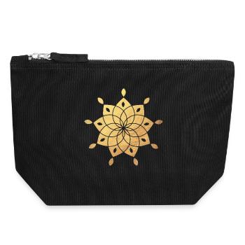 Yoga Sun Star Mandala Méditation Gold deluxe - Pochette zippée en toile 18 x 19 cm - noir - Devant