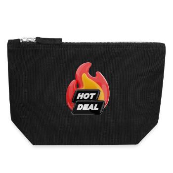 Hot Deal 3D Flamme Statement Design Icon - Canvas Reißverschluss-Täschchen (18 x 19 cm) - Schwarz - Vorne
