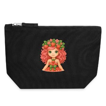 Strawberry girl power! 🍓 - Canvas Zip Pouch 18 x 19 cm - black - Front