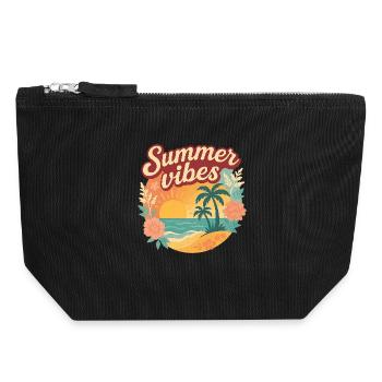 Summer Vibes,Chemise d’été - Pochette zippée en toile 18 x 19 cm - noir - Devant