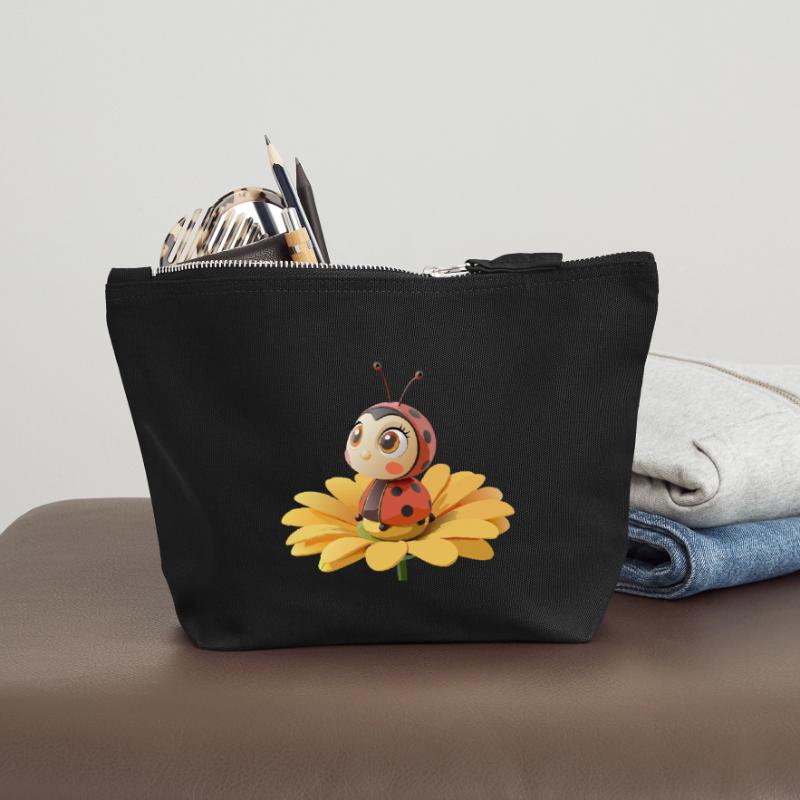 Cute ladybug on a flower Canvas Zip Pouch 18 x 19 cm