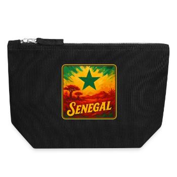 Senegalische Legende Design - Canvas Reißverschluss-Täschchen (18 x 19 cm) - Schwarz - Vorne
