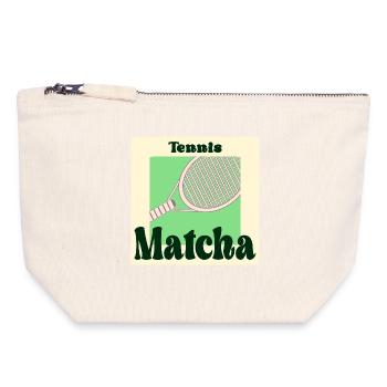 Tennis Matcha Grüner Tee - Canvas Reißverschluss-Täschchen (18 x 19 cm) - Naturweiß - Vorne