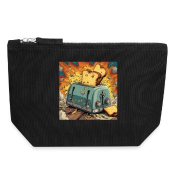 Toast Assault - Canvas Reißverschluss-Täschchen (18 x 19 cm) - Schwarz - Vorne
