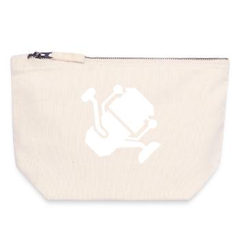 White Fishing Reel Silhouette - Canvas Zip Pouch 18 x 19 cm - nature - Front